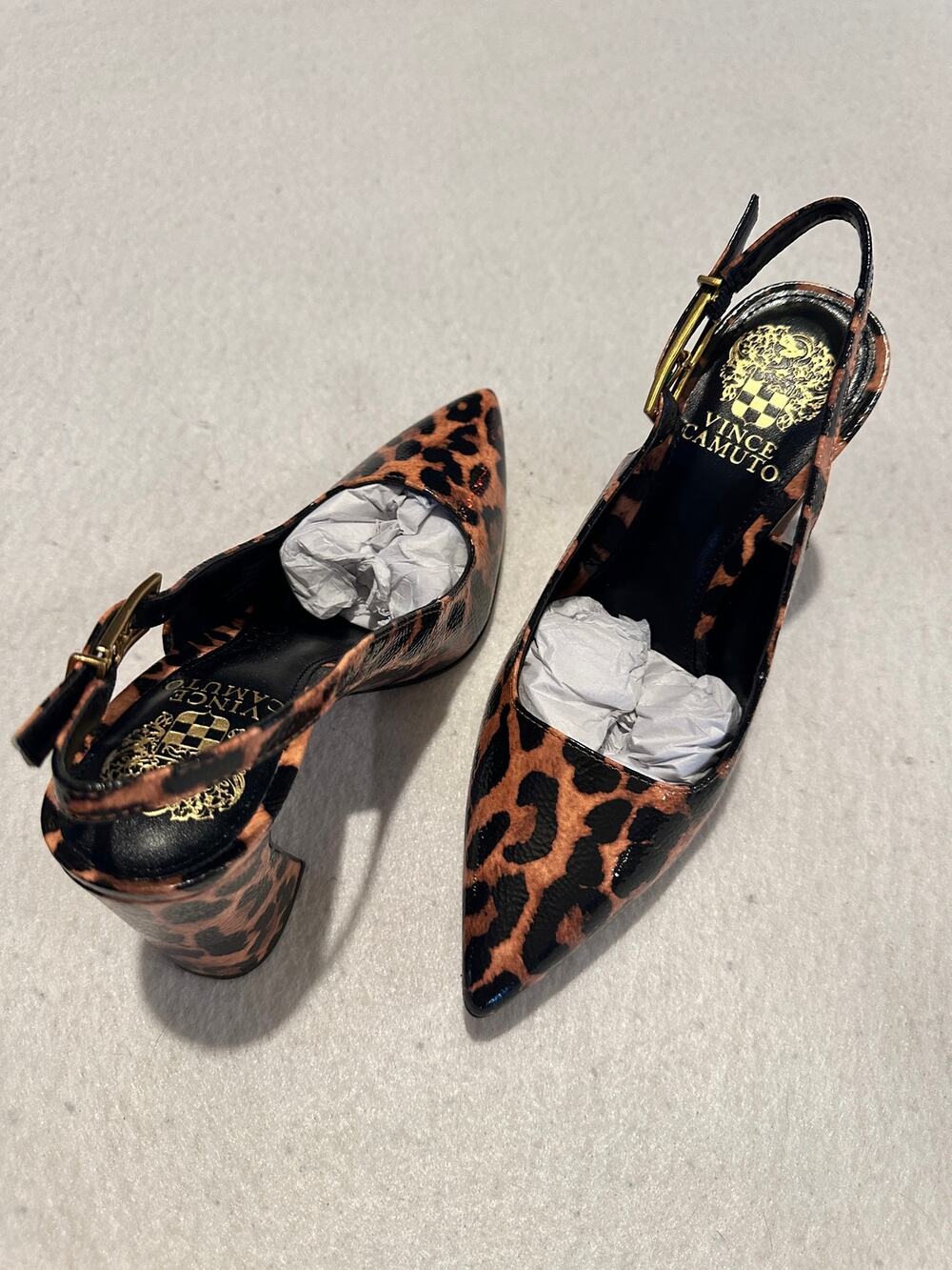 Vince Camuto Anders Leopard Print Slingback Pumps Heels Size 7.5 NIB